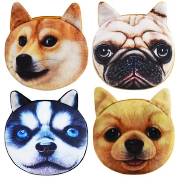 

1PC New 3D Animal Coin Purse Bag Zipper Mini Coin Purses Cat Shake Dog Wallet Holder Organizer Money Bags Cases Drop Shipping