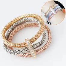 F & L 2016 Moda 3 Pçs/set Butterful Cristal Bracelet & Bangle Pulseiras Elásticas Para As Mulheres pulseira masculina de Jóias Finas
