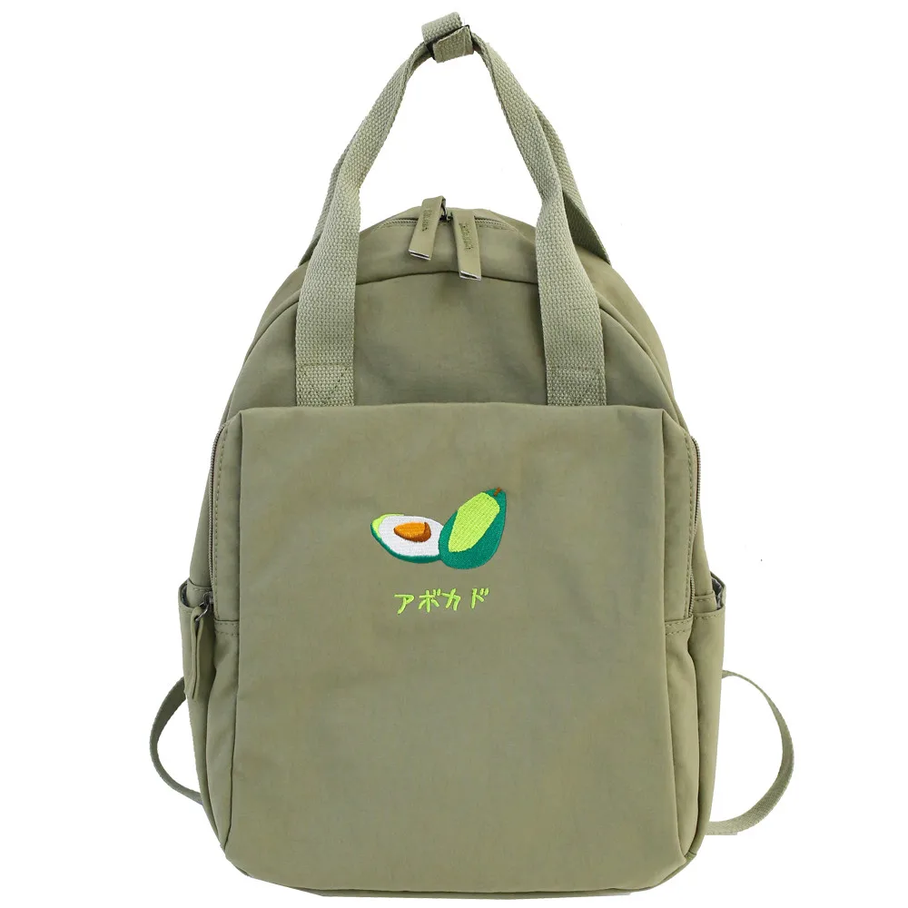 Kopen 2019 Nieuwe Fruit Borduurwerk Vrouwen Rugzak Kleine Verse Waterdicht Nylon Effen Kleur Schoudertas Meisjes Schooltas Voor Tieners