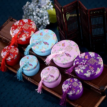 

20PCS Creative wedding wedding candy packaging candy box wedding candy box personality drum type tin cans