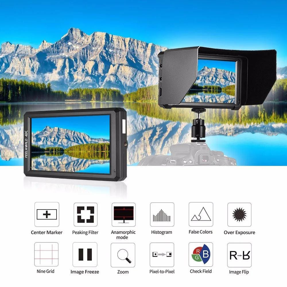 Feelworld F6 5," ips 4K HDMI монитор для DSLR или беззеркальной камеры с батареей с одной ручкой для Zhiyun Crane 2 Gimbal