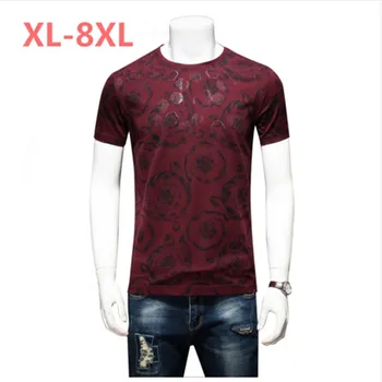 

10XL 9XL 8XL 7X 6XL 5XL Men's T Shirt Casual Patchwork Short Sleeve T Shirt Mens Clothing Trend Casual Slim Fit Hip-Hop Top Tees