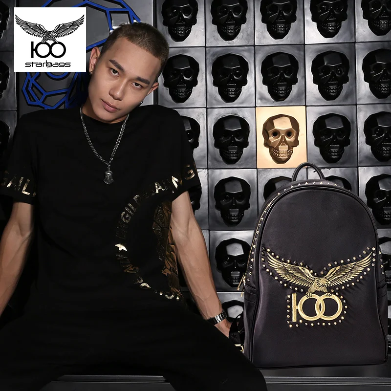 

Starbags men's shoulder bag new large-capacity backpack female original trend skull personality Korean version of the backpack