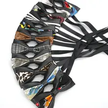 Мужской галстук-бабочка из искусственной кожи в полоску Модный деловой Свадебный галстук черное мужское платье Аксессуары для галстуков ручная бабочка-бабочка