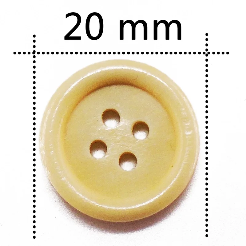 ZIEENE 10 шт-200 шт натуральный цвет круглый кант Деревянные Пуговицы DIY шитье скрапбукинг для одежды ручной работы 4 отверстия 11-30 мм - Цвет: Diameter 20 mm