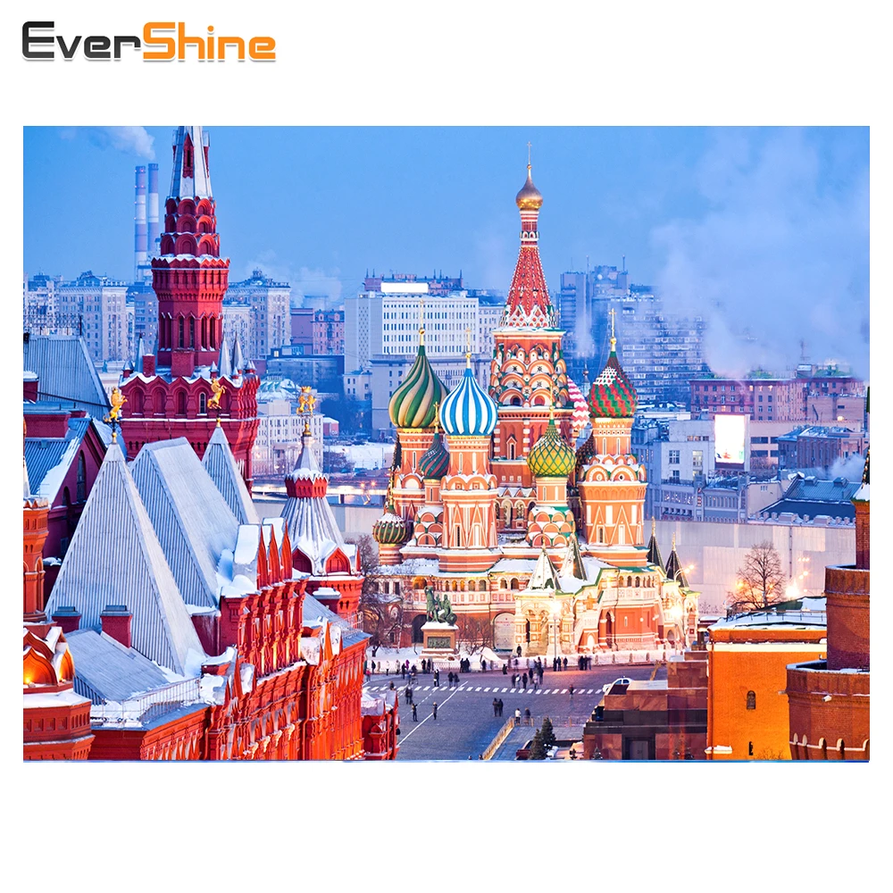 

EverShine Landscape Diamond Painting Cross Stitch Full Square Diamond Embroidery Needlework Rhinestone Crafts Wall Decor