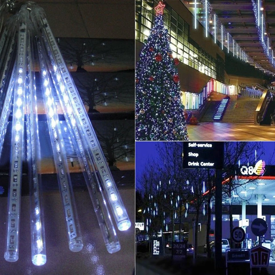 Ac85-265v 30 cm 50 cm 8 Meteor Shower Chuva Tubos de Luz Conduzida da Corda ao ar Livre à Prova d' Água para o Natal Festa de Casamento Decoração 11 AC85 265V 30 cm 50 cm 8