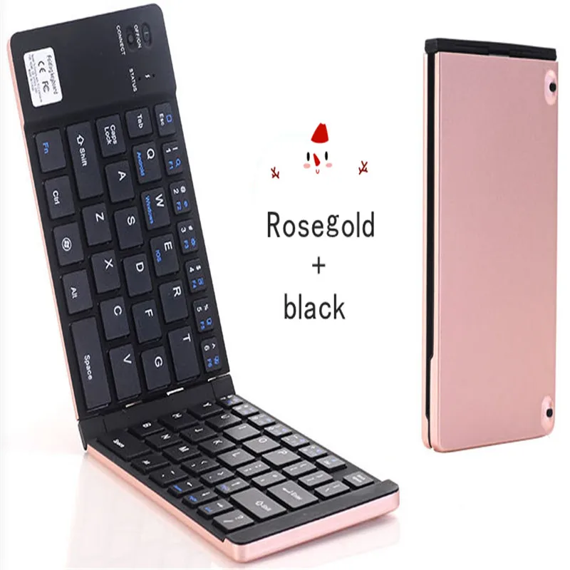 

KuWFi Portable Bluetooth Folding Keyboard Mobile Phone Computer Universal Creative Pocket Double Folding Keyboard