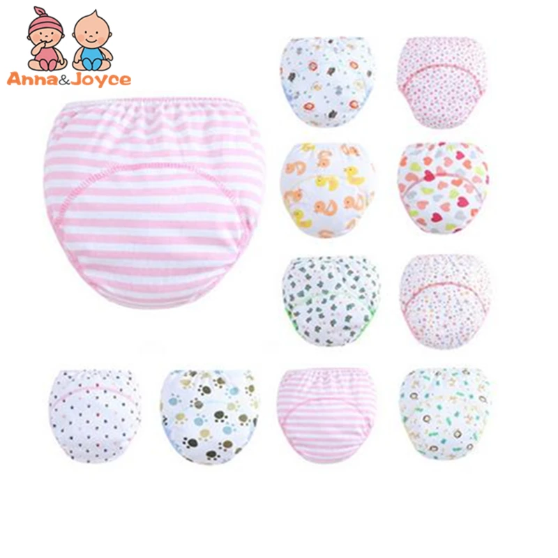 

30 Pcs/lot 3 Layers Baby Training Pants/ Learning Panties/ Infant Shorts Boy Girl Diapers Cotton Nappies Underwearfor 5-13kg
