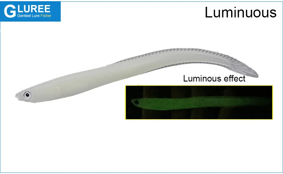 GLUREE, 5 шт./партия, маленькие угрюмые рыболовные приманки с глазами, Мягкая приманка, 14 см, 6,3 г, искусственные приманки, рыболовные снасти, 2 цвета