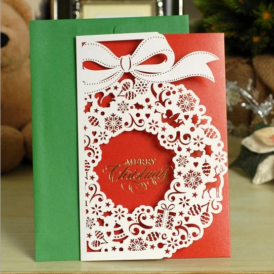 personalised laser cut greeting card handmade christmas card gift laser cut christmas cards