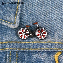 Joyería qihe rojo bicicleta Pin bicicleta broche Cool Vintage estilo ciclistas insignias deportes solapa pins ciclismo joyería Biker regalo