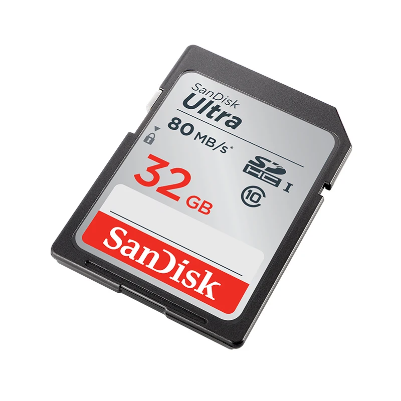 Карта памяти SanDisk Ultra SDHC sd-карта 32GB C10 UHS-I 80 МБ/с. скорость чтения для камеры видеокамеры(SDSDUNC-032G-ZN6IN