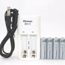 4 шт Etinesan 600mAh 14500 lifepo4 3,2 v AA литий-ионная аккумуляторная батарея для солнечного света+ набор зарядного устройства