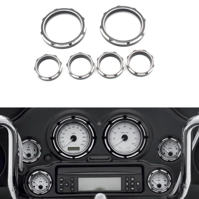 

Motorcycle Instrument Cover Board Shallow Cut Gauge Burst Bezel Kit for Harley touring Road Glide Street Glide 1996 - 2013