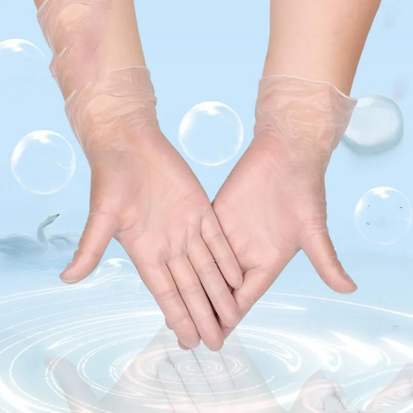 50/100PCS Food Grade Disposable PVC Gloves Anti-static Plastic Gloves For Food Cleaning Cooking Restaurant Kitchen Accessories
