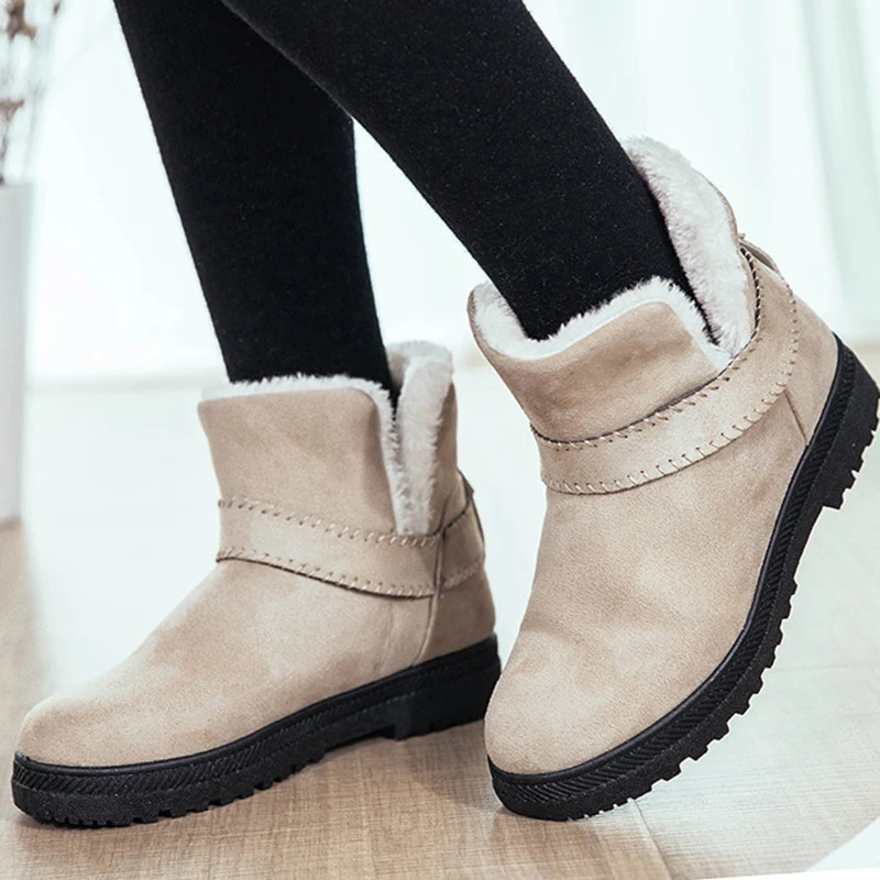 

Women Boots Plus Size 43 Winter Shoes Women Super Warm Plush Snow Boots Ankle Boots For Women Booties Winter Botas Mujer Black