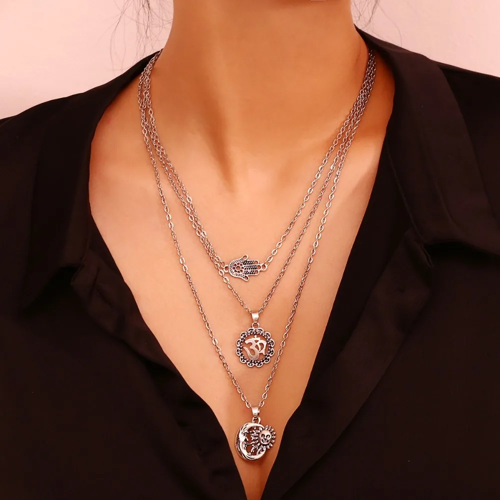 

M MISM Chic Woman Necklaces Chokers Women Vintage Boho Female Fashion Jewelry Statement Bohemian Multi Layer Pendant Accessories