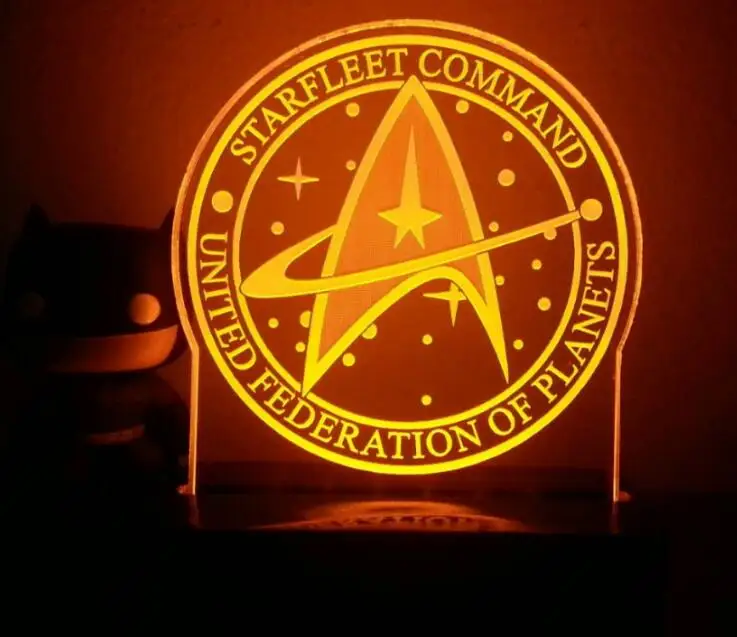 

Nightlight Gift Bedside Usb Lamp Kids 3D LED Star Trek Service Station Logo Modelling Table Baby Sleep Lighting Bedroom Decor