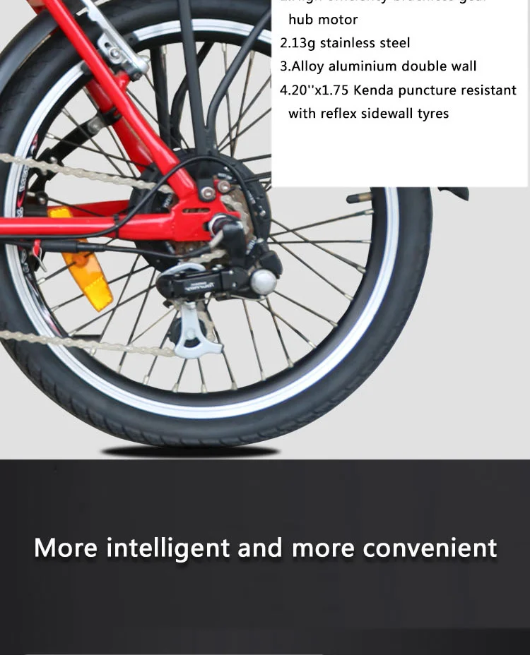 Perfect JS New Electric Bike 20" 36V10AH Lithium battery E bike 36V250W Rear Hub Motor Folding Electric bicycle 6 Speed velo electrique 8