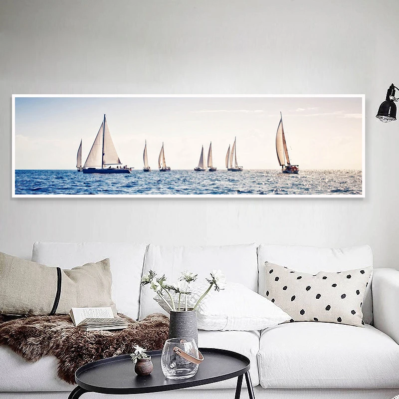 5D Diamond Embroidery Rhinestones Sails In The Sea Picture Of Rhinestones  Full Package Diamond Painting Cross Stitch Needlework