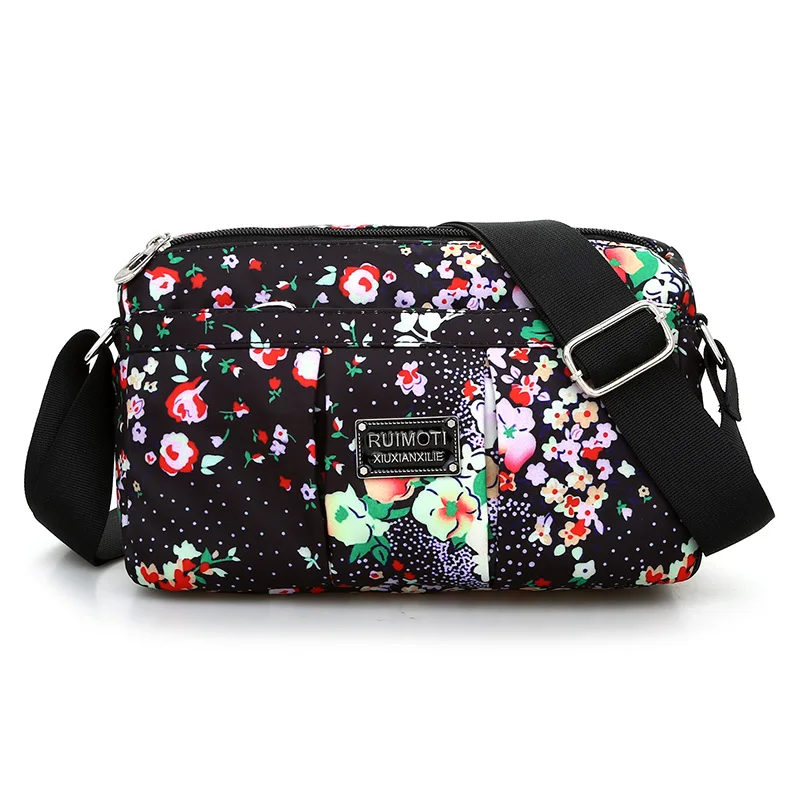 

Floral Messenger Bag Cute Fashion Small Crossboyd Bag For Women Chinese Style Flap Lady Nylon Leightweight vIntage Shoulder Bag