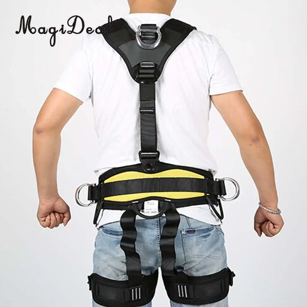 Adjustable Rock Climbing Arborist Shoulder Strap Chest Sit Harness Sling Belt for Camping Mountaineer Carving Climbing Equip