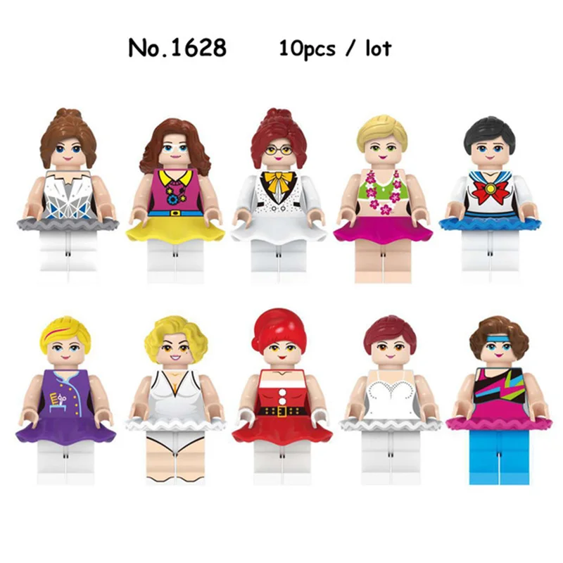 

10pcs/lot Girl Occupational Doll Figures Student Ballet Building Blocks Sets Bricks Model Kids Toys Compatible Legoings Friends