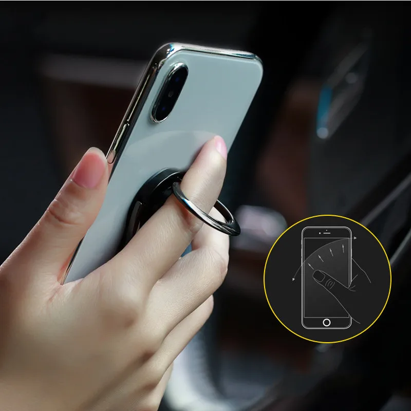 

Universal Metal Car Phone Holder 360 Degree Desk Finger Ring Bracket Car Air Vent Grip Mount Tablet Phone Stand Accessories