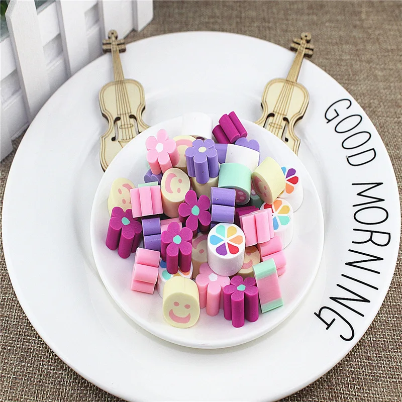 

10pcs 15*10mm Polymer Clay Bead Flower Smile Fruit Piece Fimo SliceS Loose Spacer Beads For Bracelet Making DIY Jewelry Findings