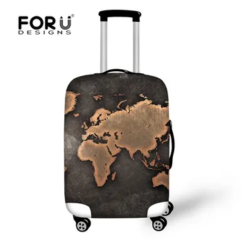 

FORUDESIGNS Fashion World Map Print Luggage Protective Cover for 18-30 Inch Trolley Suitcase Thicken Elastic Travel Accessories