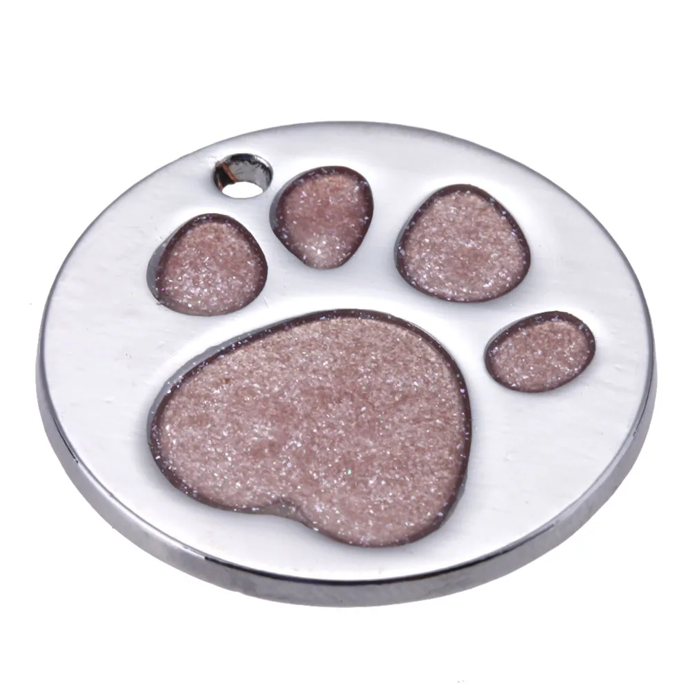 Pet Dog Love Heart/Feet Shaped бирка с адресом для домашних животных персонализированные блелок для собаки и кошки имя карты анти потерянная собака ID Адрес Этикетка с именем тег 2 стиль - Цвет: B Pink