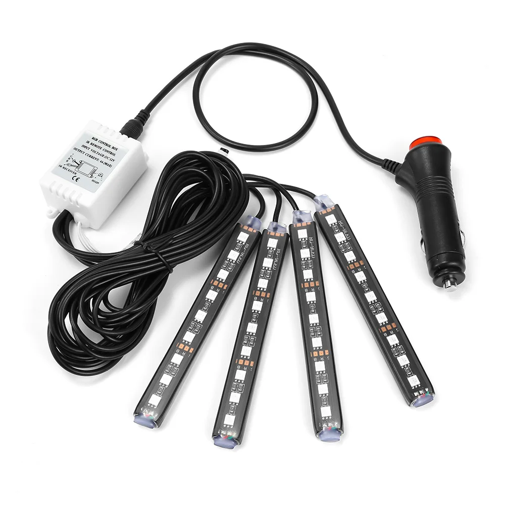  4Pcs Car RGB LED DRL Strip Light LED Strip Lights Colors Led Car Interior Light Decorative Atmosphe - 32814201208