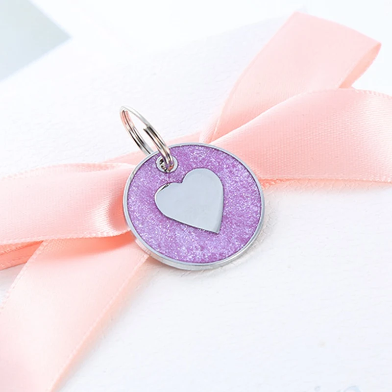 

1Pcs Lovely Heart Fish Bone Pattern Cat ID Tag Necklace Decorative ID Pendant Metal Pet Dogs Collar Accessories