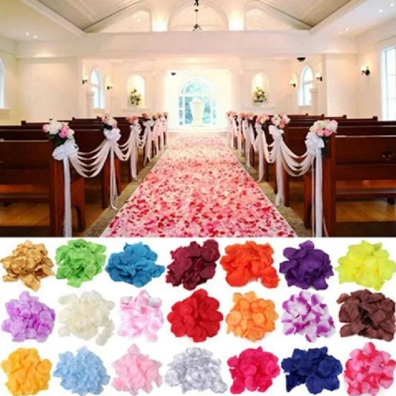 

500PC Wedding Pink Rose Petals Decoration Romantic Purple Red Flowers Marriage Party Accessories Pink Petals De Rosa Artificial