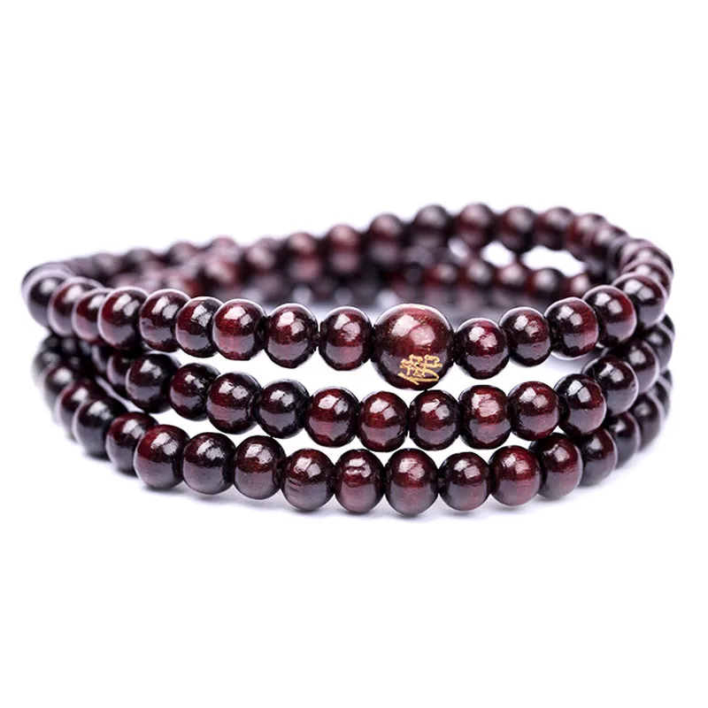 

Fatpig 6mm*108 Natural Red Sandalwood Bead Prayer Japa Rosary Mala Bracelet Tibetan Buddhist meditation Wooden Rosary Beaded