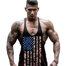 Стильный мужской летний жилет без рукавов с рисунком национального флага майка из хлопка майка для бодибилдинга Мужская Уличная Стрингер