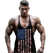 Stylish font b Men b font Sleeveless Vest Summer National Flag Printed Undershirt Cotton Tank Top