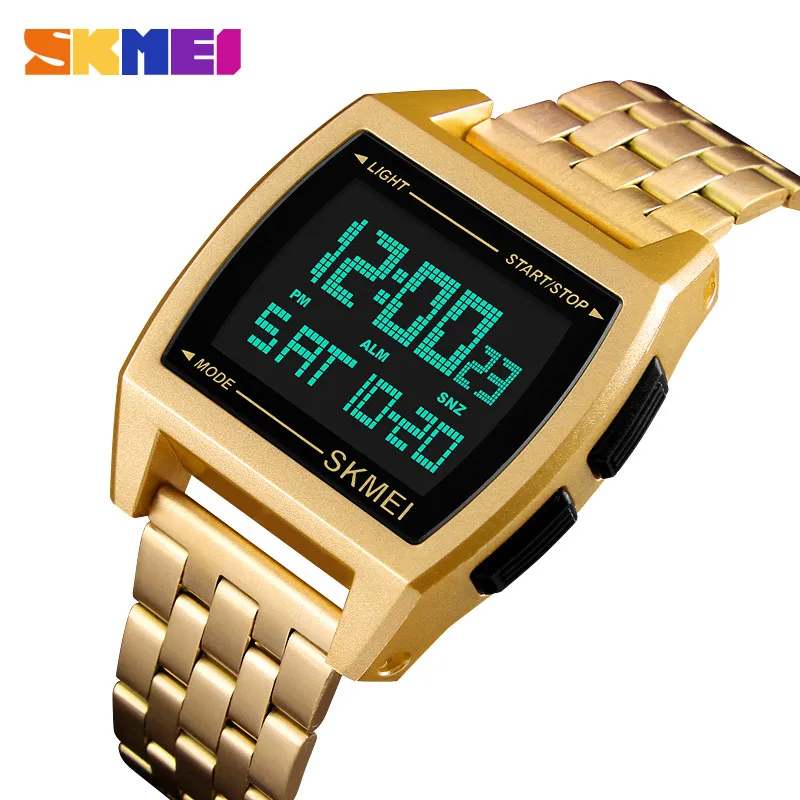 

SKMEI 1368 Men Watches Casual Watch Stainless Steel Waterproof Led Digital Wristwatch Clock Relogio Masculino Erkek Kol Saati