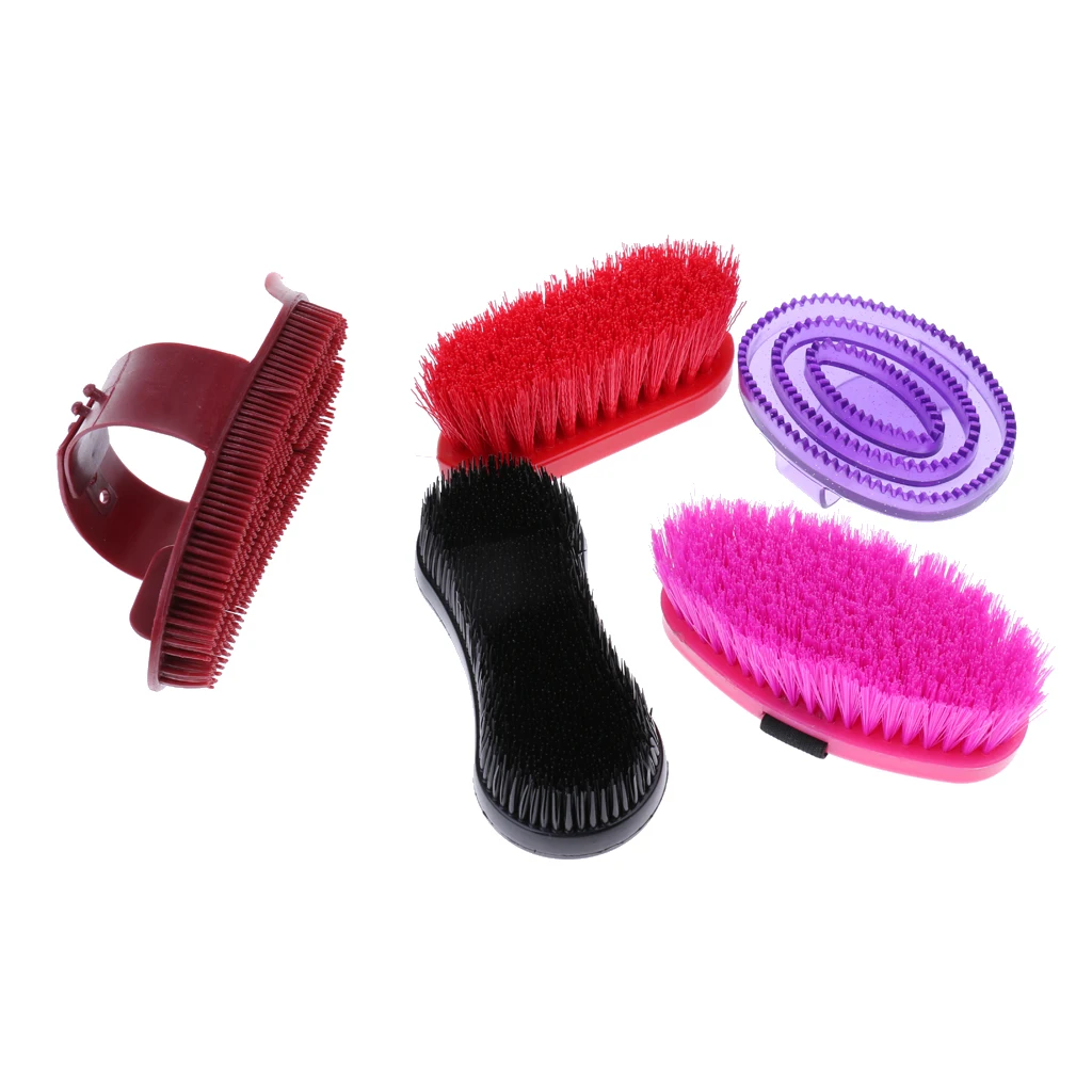 10 Pieces Lightweight Horse Grooming Kit Equestrian Deluxe Horse Grooming Brush Comb Kit Horse Cleaning Tools