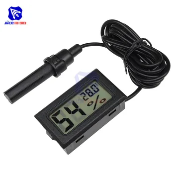 

Professional Mini Digital LCD Thermometer Hygrometer Temperature Humidity Tester Digital LCD Display Detector with Sensor Probe