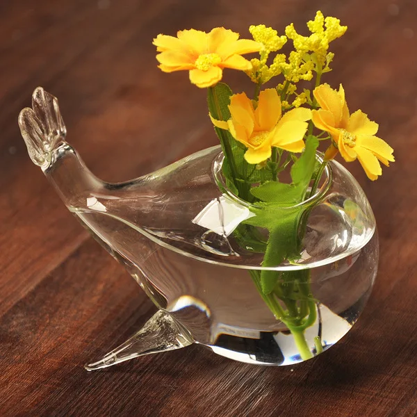 

Creative Glass Vase Hydroponic Flower Whale Meat More Moss Micro Landscape Vase Flowerpot