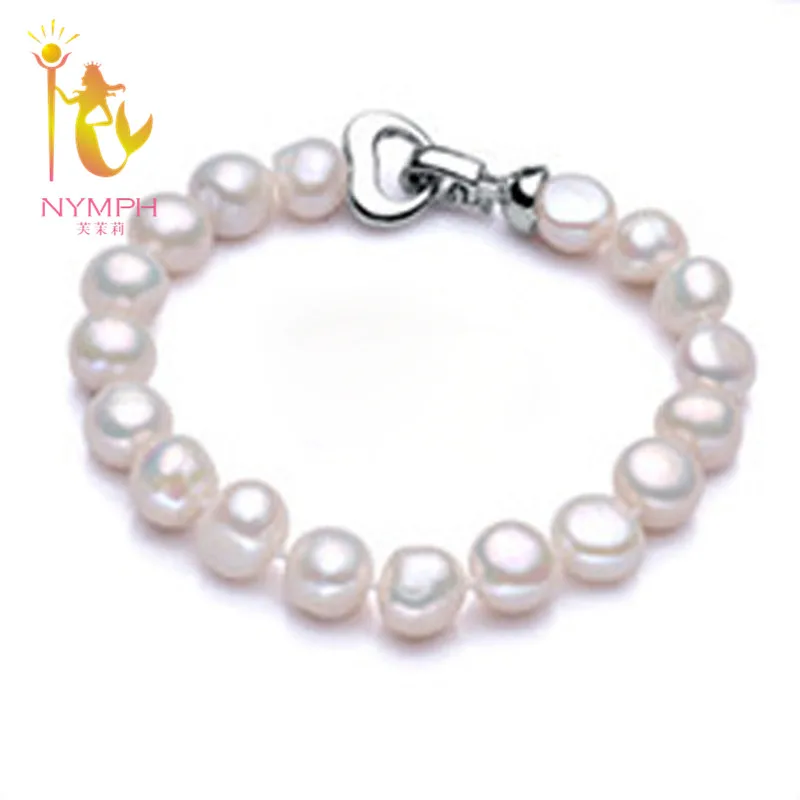 NYMPH pearl jewelry bracelets baroque pearl bracelets fine font b jewlery b font white freshwater pearl