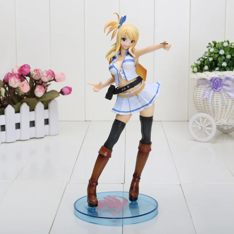 

21CM Fairy Tail Lucy Heartphilia with white dress PVC Action Figure Collection Model Toy