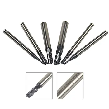 

Durable bit 1pc Tungsten Steel End Mill Straight Shank 4 Flute Solid Carbide CNC Milling Cutter 1/2/3/4/5/6mm