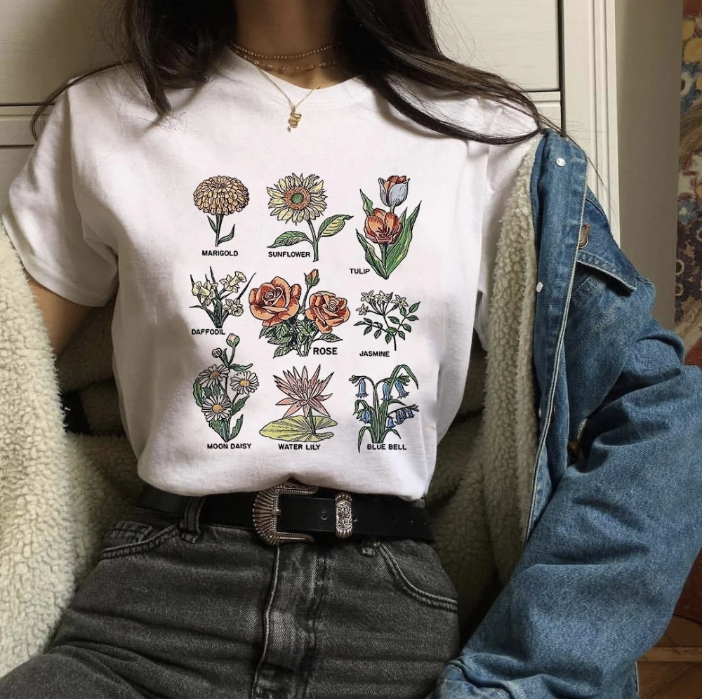 Женская футболка с цветочным принтом Wild Flower модная унисекс топы для путешествий
