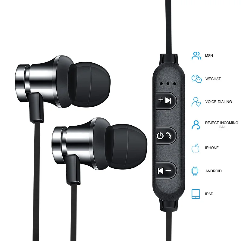 

Youbina Magnetic bluetooth Wireless earphone for Sport Running t with Mic For all smartphone