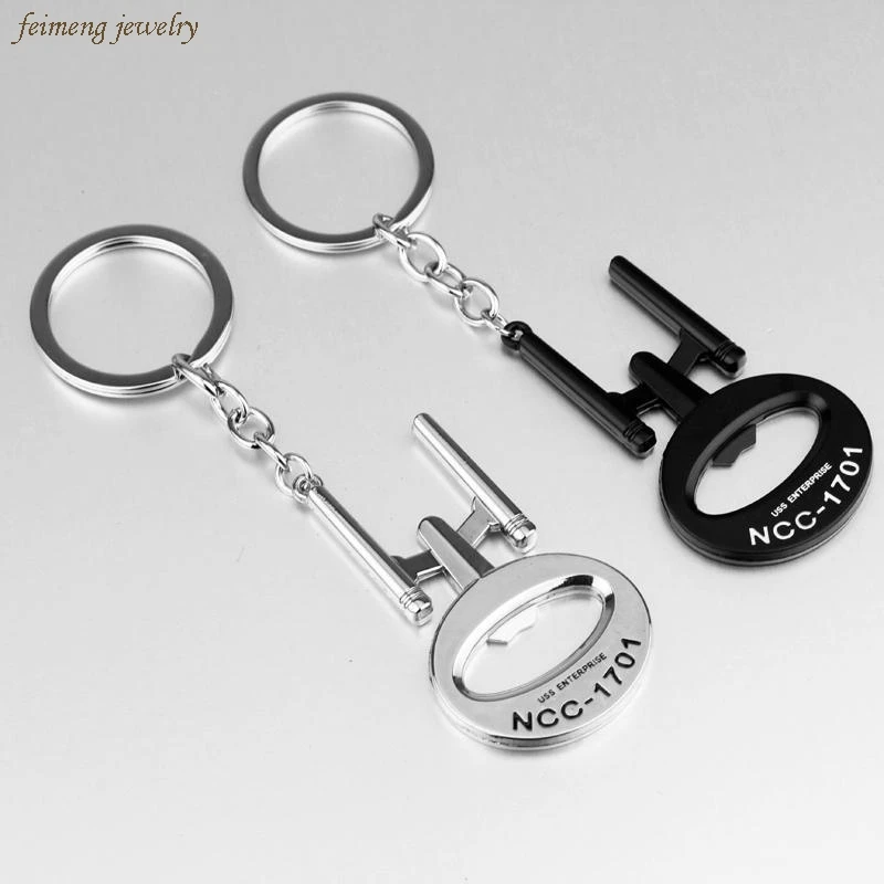 

Movie Star Trek Bottle Opener Keychain USS Enterprise Model Keyring Key Holder Jewelry New Fashion Pendant For Fans Souvenirs