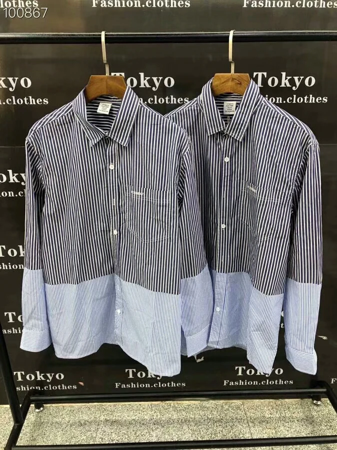 

Vetements Shirt Men Women 1v:1 High Quality Mosaic stripes 2019 New Arrived Fashion Top Tees Vetements Shirts