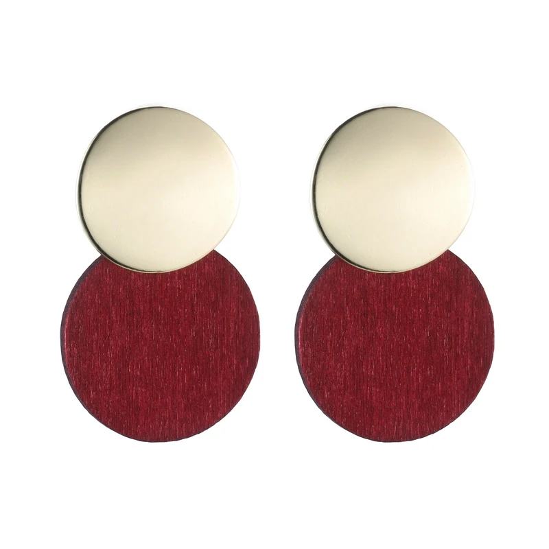 LOVBEAFAS Statement Earrings 2019 Fashion Metal Wooden Earrings For Women Gold And Silver Jewelry Ethnic Vintage Drop Earrings - Image 2